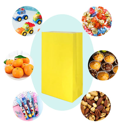 Artseen Medium Party Favor Paper Bags for Party Celebration Treated Paper Bags 5.10X3.10X9.4 inches(24 CT)… (Yellow)