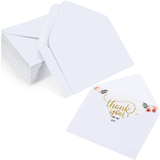 Yahenda 200 Count White Mini Gift Card Envelopes Bulk Wedding Pocket Small Business Paper Envelopes Gift Card Sleeves Greeting Tiny Pocket 4 x 2.7 Inch for Graduation Engagement Birthdays Banquets