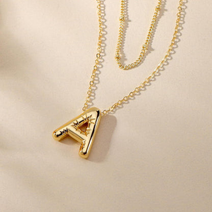 PANSHI Graduation Gift for Her Gold Initial Necklaces Gifts for Girls Women, Teen Girl Gifts Trendy Stuff Layered Bubble Letter Necklace Gold Jewelry Birthday Gift