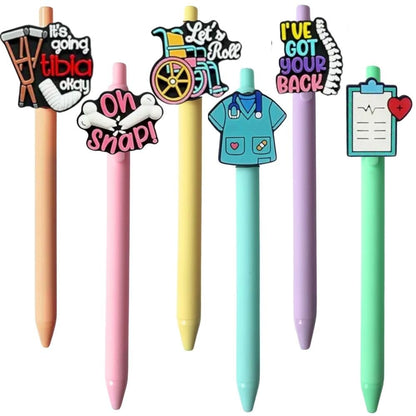 6PC Physical Therapy Pens PT Physio Therapist Student Doctor Occupational OT Workers Education Essentials Must Haves Fun Best Rehab Team Month Decoration Office Supplies Accessories Gift Ideas