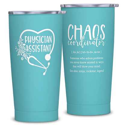 Physician Assistant Gifts for Women - PA Appreciation Gifts - PA Student Gift - Birthday, Thank You Gift for Physician Assistant - 20 oz Stainless Steel Tumbler With Lid & Straw