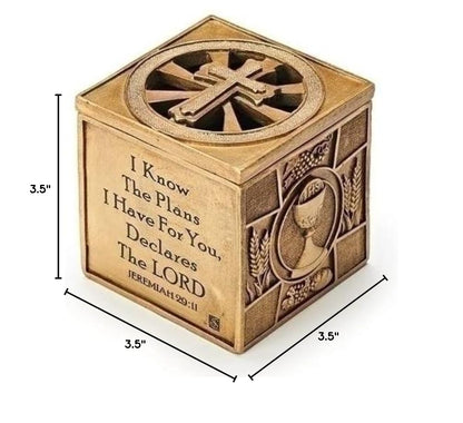 Joseph's Studio by Roman, Confirmation Collection, 3.75"H MULT SACRAMENT KEEPSAKE, Home Décor, Devout Gift, Prayerful Inspiration (3x3x3)