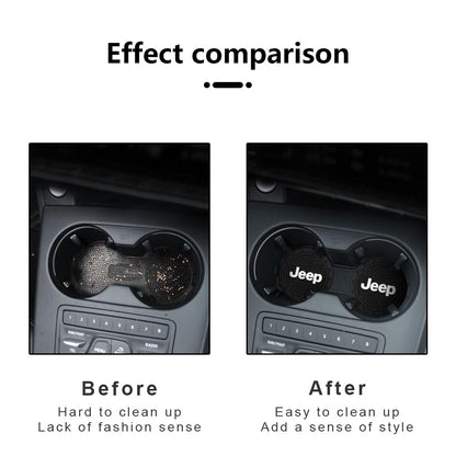 Car Cup Holder Coaster for Jeep,Silicone Cupholder Coaster,Car Interior Accessories,2.76 Inch 2 Pieces