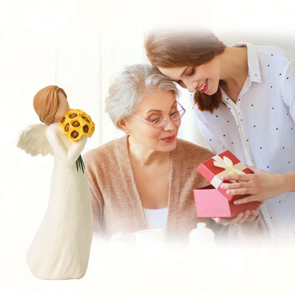 Sunflower Gifts for Women, Guardian Angel Statue, Angels Figurines, Woman Holding Sunflowers Figurines for Thanksgiving, Mother's Day or Birthday