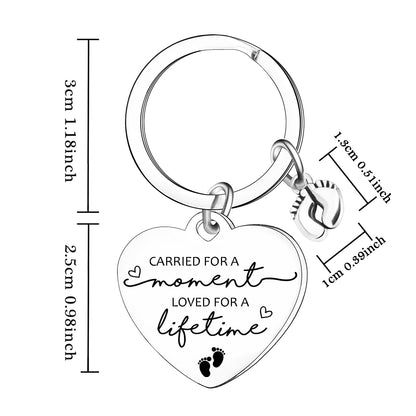 Ghloyza Miscarriage Memorial Keychains for Women Carried for A Moment, Loved for A Lifetime Miscarriage Gift for Mothers Infant Loss Keepsake, Silver