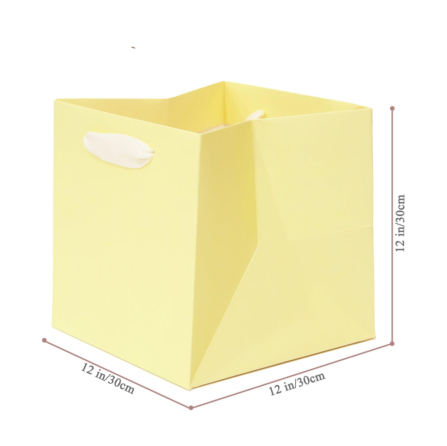 LFCXHTY Yellow Large Square Gift Bags Square Bottom Bags with Handles for Party Favor, Birthday Gift Bag (12 x 12 x 12 in, 1 CT)