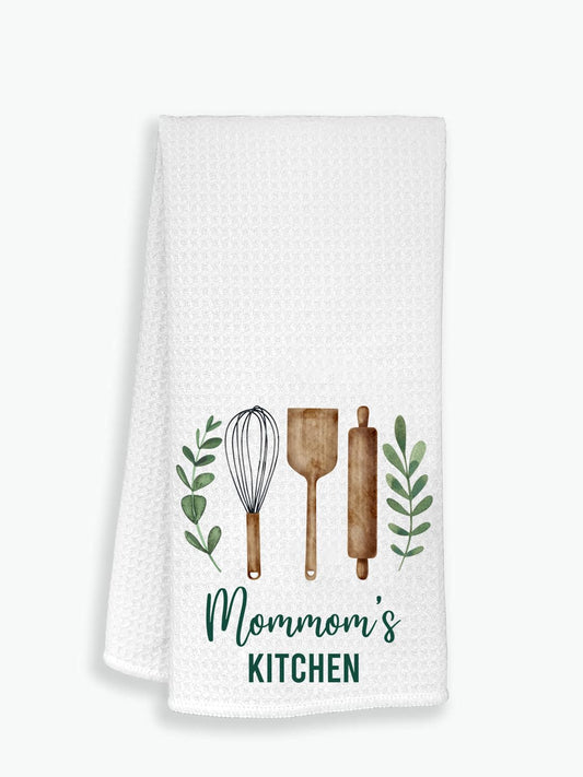 Mommom's Kitchen Towel - Tea Towel Kitchen Decor - Mommom's Kitchen Soft And Absorbent Kitchen Tea Towel - Decorations House Towel - Dish Towel Gift For Mother's Day - Birthday - Holiday