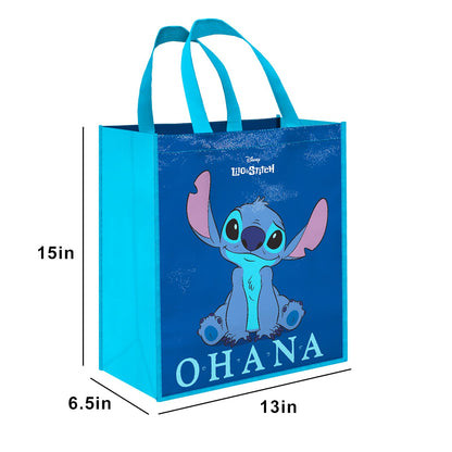Disney Stitch Tote Bag Bundle Lilo and Stitch Accessories - 3 Pc Stitch Grocery Bag Set Stickers, More | Stitch Reusable Bags