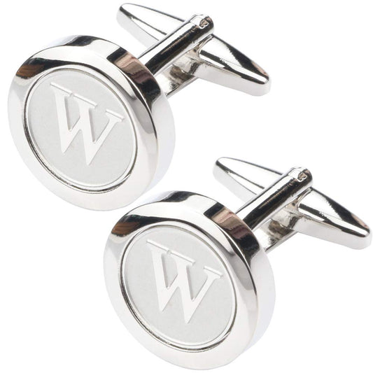 Mens Classic Stainless Steel Initial Cufflinks 26 Alphabet Initial Letter Cufflinks Business Wedding Shirts A-Z