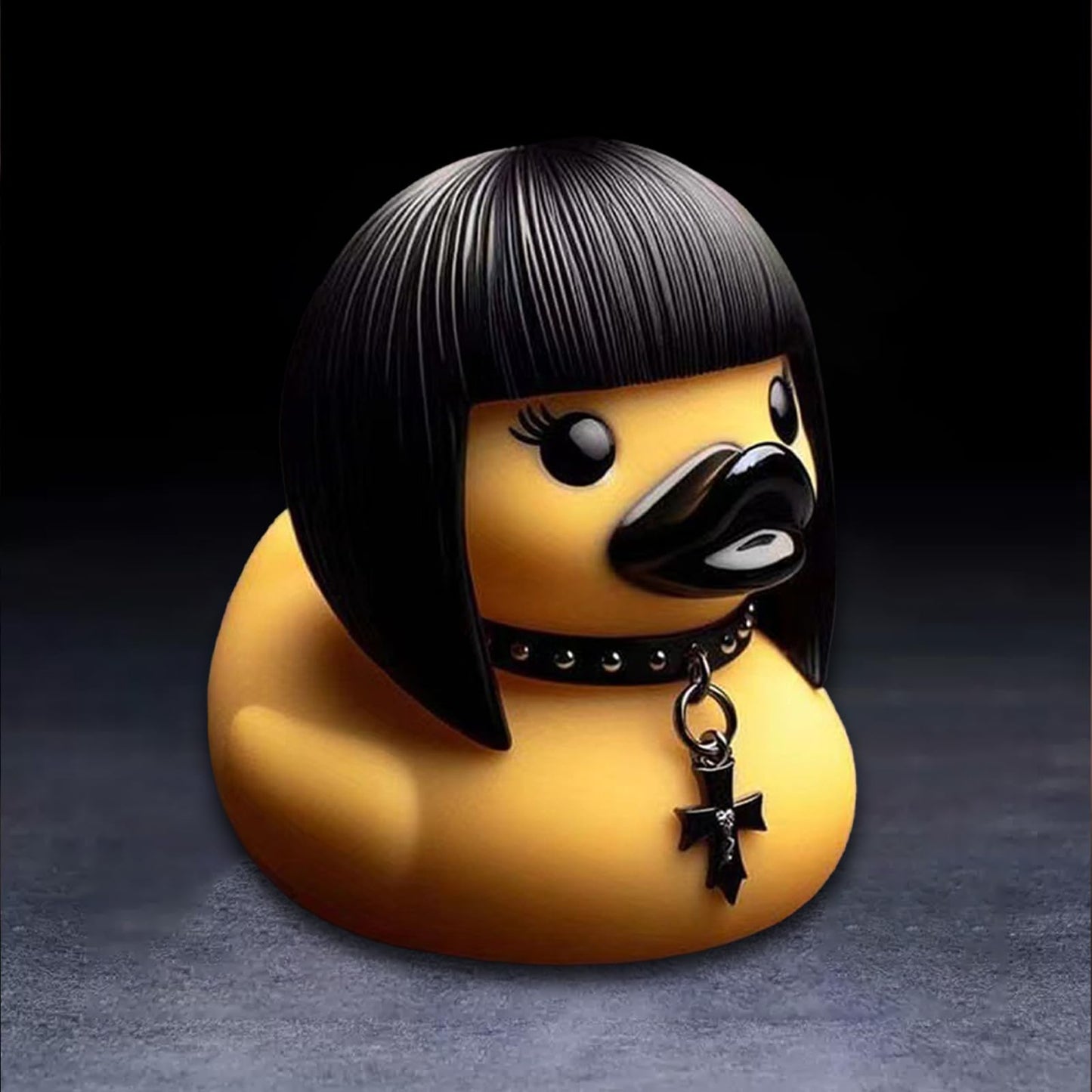 YOKUSHI Whimsy Goth Duck Decor, Gothic Style Little Resin Figurine Halloween Statue Office Desk Car Decorations for Tabletop Ornaments Gifts (Girl Duck)