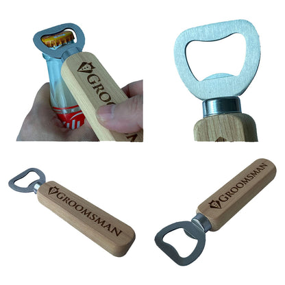 Pongs Set of 10 Wooden Bottle Opener Cap Opener, Groomsmen Gift, Best Man Gift, Wedding Gift, Wedding Favors (9 Groomsman and 1 Best Man)