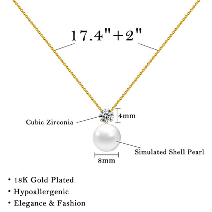 PEALICIOUS Single Pearl Necklace as Birthday Gifts for Mom, Bonus Mom Gifts for Step Mother from Daughter Son, Mother in Law Necklace with CZ from Bridal as Mother of the Groom Jewelry Gifts