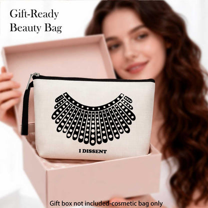 Hanamiya Na Feminist Gifts Women RBG Dissent Makeup Bag -Ruth Bader Ginsburg, Toiletry Bag Gift Ideas for Her Girls Women Daughter Aunt Friends