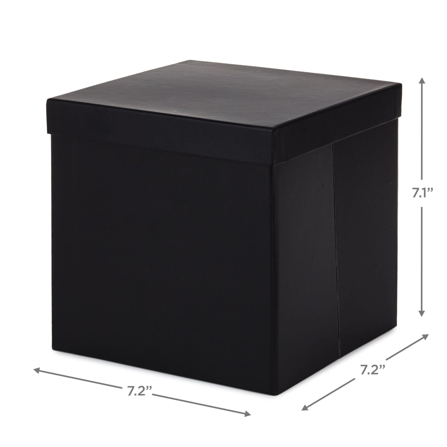 Hallmark Medium Gift Box with Lid and Shredded Paper Fill (Black 7 inch Box) for Weddings, Graduations, Birthdays, Father's Day, Groomsmen Gifts, All Occasion