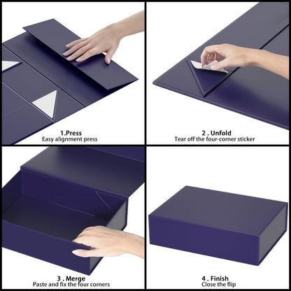 ROSTELACK Blue Gift Box 11.9" x 8.5" x 3.3" with Magnetic Closure Lid Boex for Presents,Bridesmaid Gifts Box,Cute Box,Birthday Boxs,Luxury for Gift Packaging, Magnetic Gifts Boxe for Wrapping