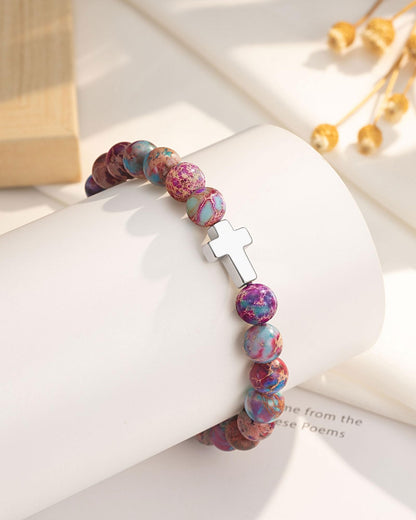 UPROMI Cross Bracelet for Girls Baptism Communion Confirmation Gifts, Kindergarten/Preschool/5th Grade/8th Grade Graduation Gifts