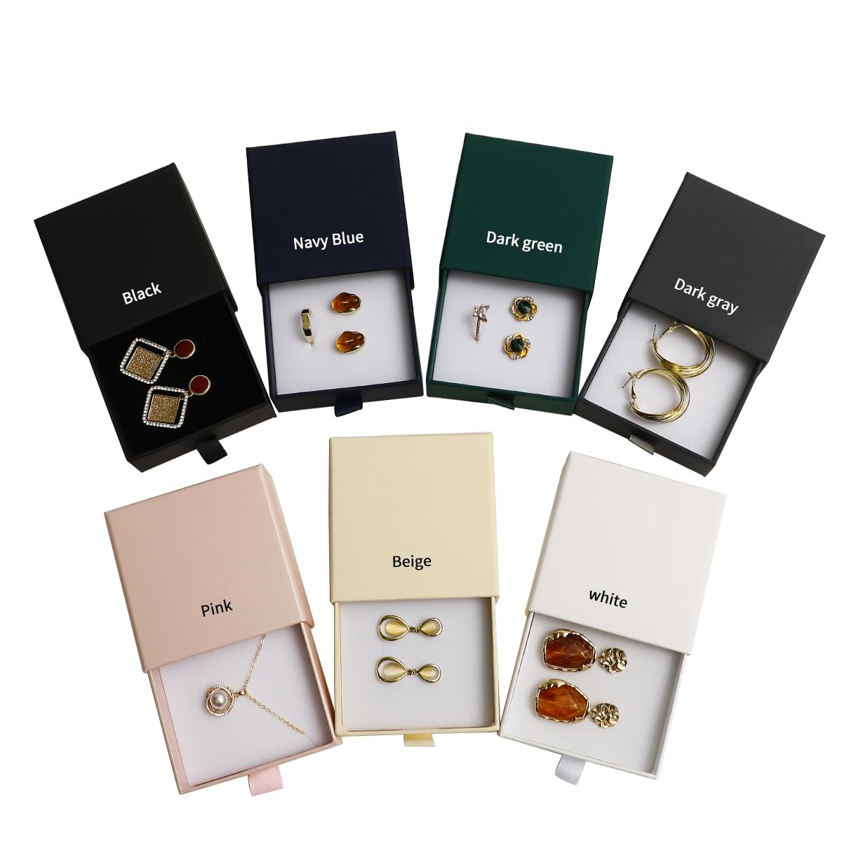 40Pcs White Small Jewelry Boxes 3.54×3.54×1.26in Cardboard Jewelry Gift Boxes Jewelry Packaging for Small Business for Necklace Ring Bracelet Earring Display Box