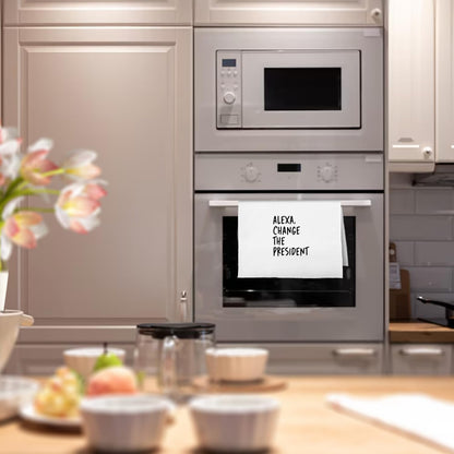 Funny Political Kitchen Towels - Change The President Waffle Weave Dish Towels, Funny Kitchen Bathroom Decor, House Warming Gifts, Changing Towel, 16×24 Inches