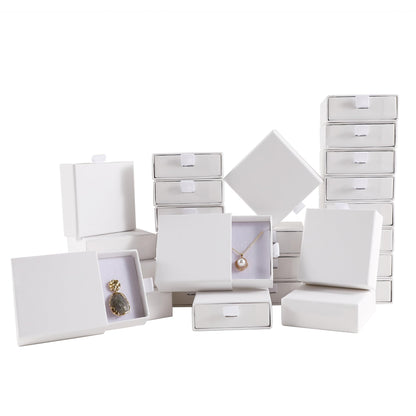 40Pcs White Small Jewelry Boxes 3.54×3.54×1.26in Cardboard Jewelry Gift Boxes Jewelry Packaging for Small Business for Necklace Ring Bracelet Earring Display Box