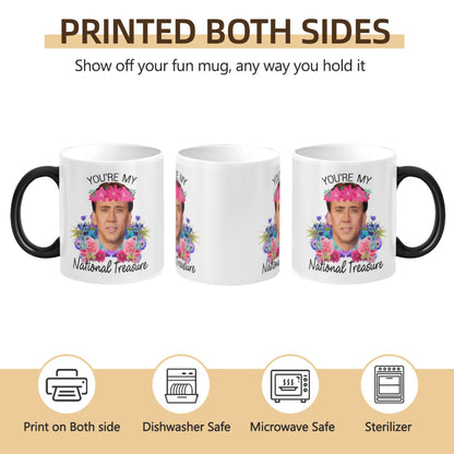 WECE You're My National Treasure Morphing Coffee Mug Heat Reveal Color Change Mug Gift Idea 11 Ounces