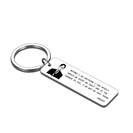 The Office Merchandise Quote Keychain, The Office Funny Gifts for Adults Thanksgiving Day Birthday Gifts