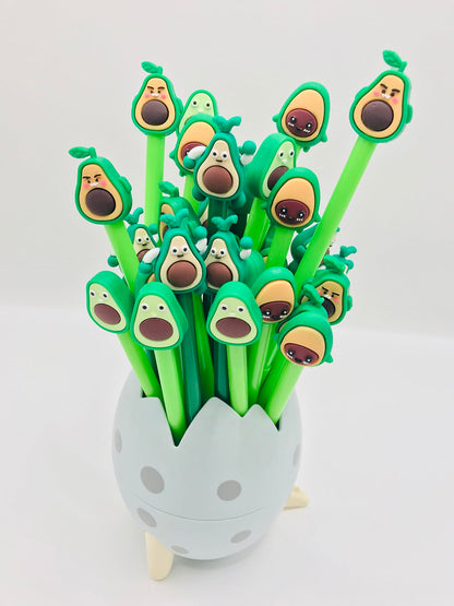 40 Pcs Cute Avocado Gel Ink Pens, Fruit 0.5 mm Black Ink Cool Novelty Writing Pens f for Ournaling, Writing, Note-Taking, Teacher Student School Party Office Home Supplies (Cute Avocado)
