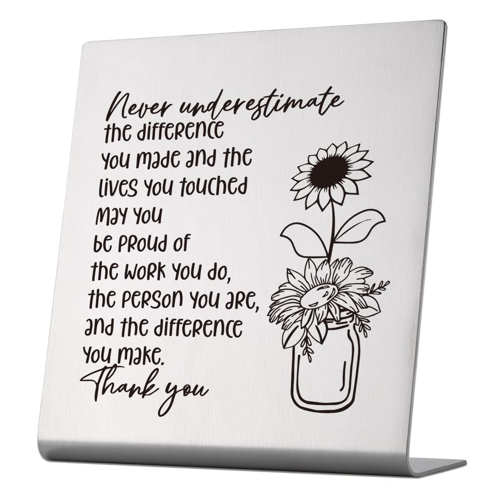 Thank You Gift for Women, Coworker, Friends, Teacher, Retirement Gifts for Coworker, Women, Desk Table Shelf Sign Decor, Inspirational Office Gift for Colleague Leaving Job