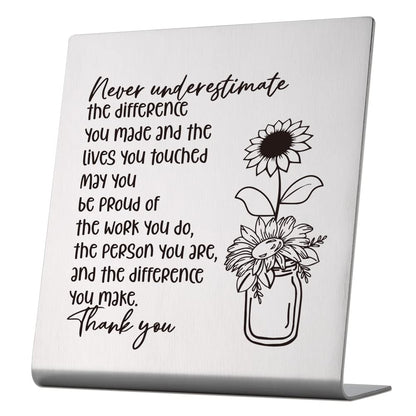 Thank You Gift for Women, Coworker, Friends, Teacher, Retirement Gifts for Coworker, Women, Desk Table Shelf Sign Decor, Inspirational Office Gift for Colleague Leaving Job