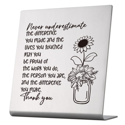 Thank You Gift for Women, Coworker, Friends, Teacher, Retirement Gifts for Coworker, Women, Desk Table Shelf Sign Decor, Inspirational Office Gift for Colleague Leaving Job