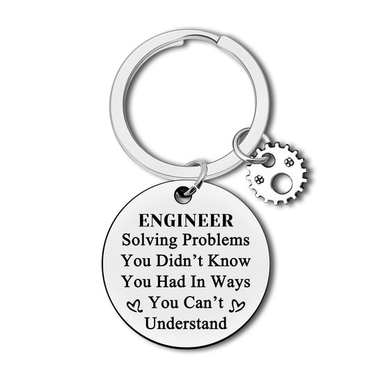 Engineer Keychain - Funny Engineering Student Gift for School Graduation, Mechanical, Architectural, Civil, and Software Engineers - Teacher Appreciation