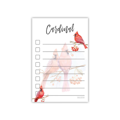 Red Cardinal Sticky Notes to Do List | Cardinal Themed Gift for Women | Bird Watcher Lover Birthday Cardinals Gifts | Notepad 4x6 50 Pages Made in USA