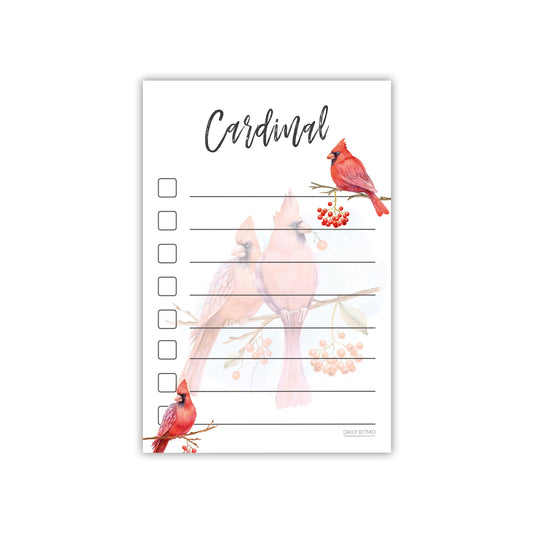 Red Cardinal Sticky Notes to Do List | Cardinal Themed Gift for Women | Bird Watcher Lover Birthday Cardinals Gifts | Notepad 4x6 50 Pages Made in USA