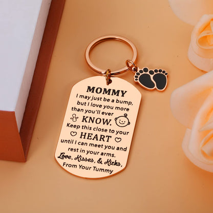 New Mom Gifts for Mother's Day Keychain Moms to Be Gift for Pregnancy Mothers New Baby Announcement Keepsake for Expecting Mama First Time Mom Gifts for Soon to be Mommy Mother Birthday Gift Ideas