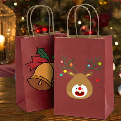 50Pcs Small Paper Gift Bags Bulk, 5.25" x 3.75" x 8" Kraft Paper Bag for Party Favors,Valentine's Day, Birthday, Wedding, Goodie, Retail, Jewelry - Red