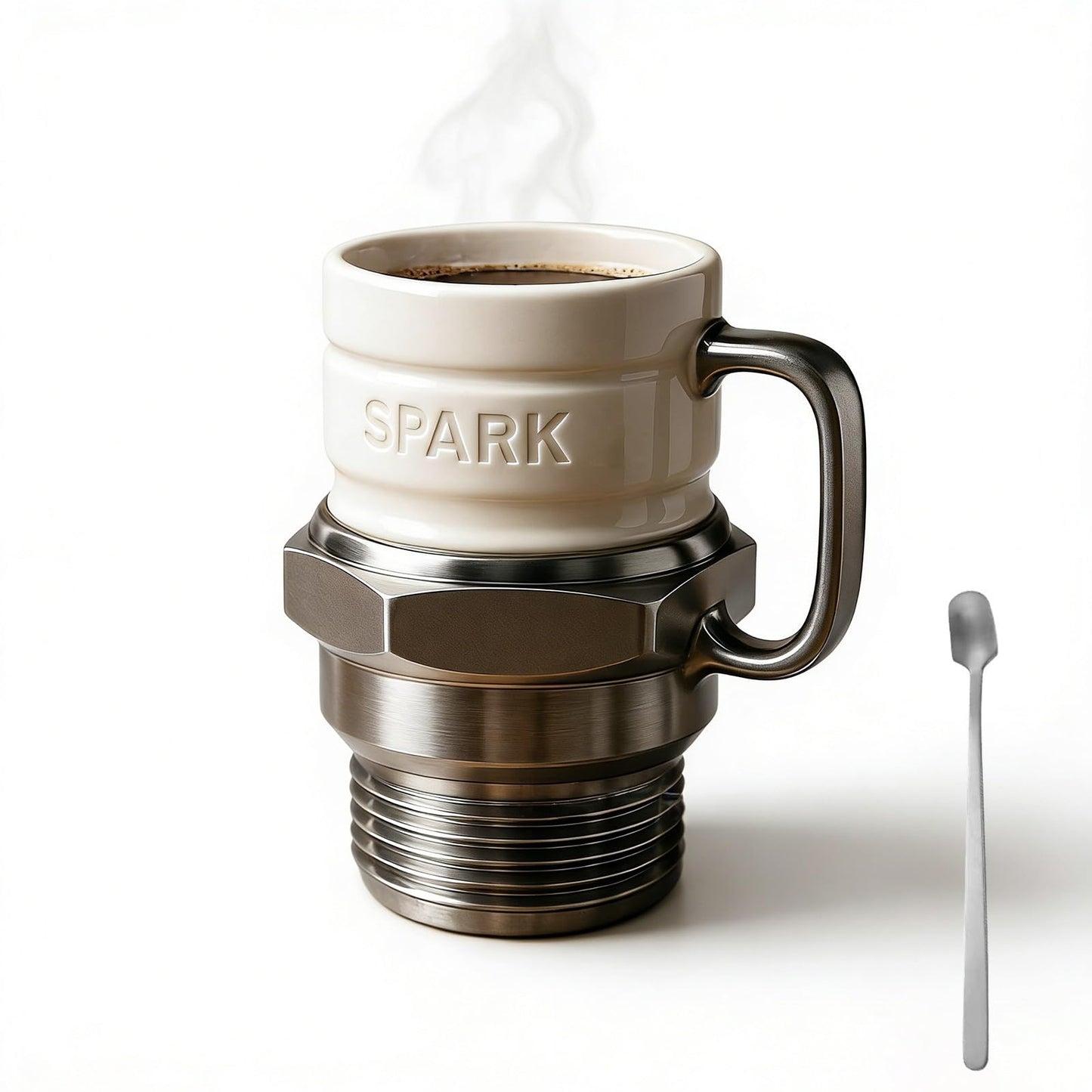 Spark Plug Novelty Mug, 15oz Ceramic Personalized Coffee Cup, Creative Auto-Themed Mug, Funny Gift for Car Lovers, Gearheads & Collectors – Perfect for Home, Office & Garage (1PC)