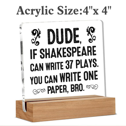 English Classroom Decor, English Teacher Gifts, Funny Literary Gifts for English Teacher Literature Lover, Classroom Decorations High School Desk Decor 4 x 4 Inches