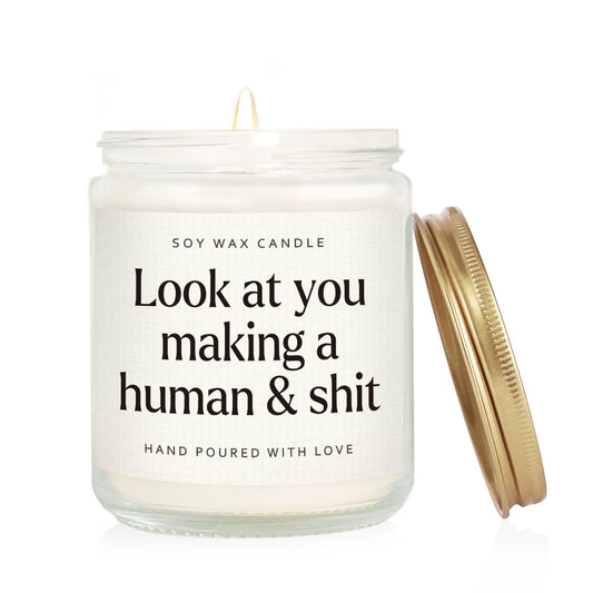 Funny New Mom Gifts, Handmade Scented Lavender Candle for New Mom After Birth, Postpartum Gift for Moms, First Time Moms Mothers Day Gift, Soy Wax Candle, 7 Oz