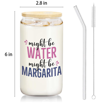 margarita glasses cup Gifts for Cocktail Lovers, Funny Might Be Margarita Tumbler Gifts For Women 14oz,Tequila Lime drinking jar for Cocktail Lovers