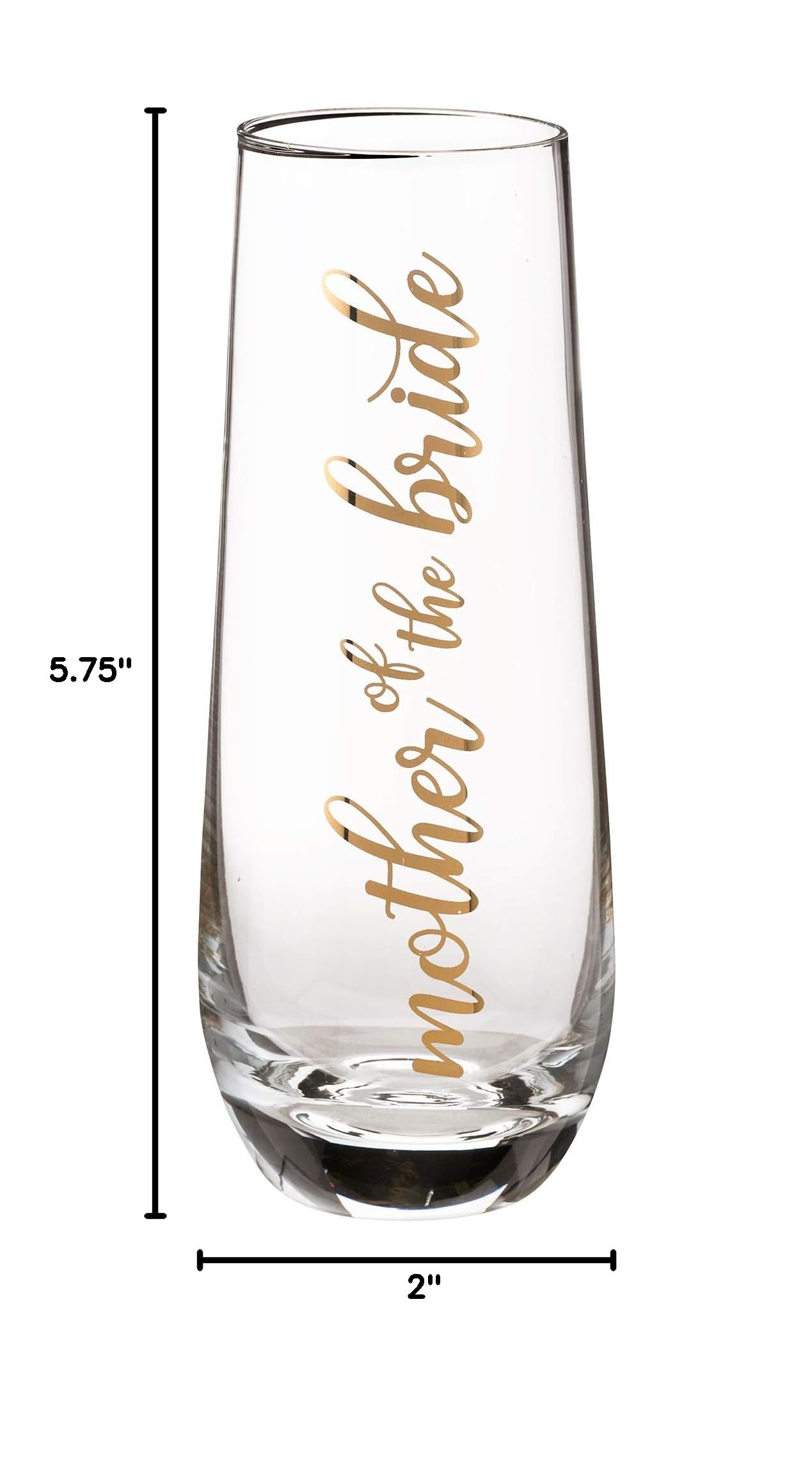 Lillian Rose Mother of Bride Stemless Champagne Glass and Wedding Toasting Glass (G116 MB)
