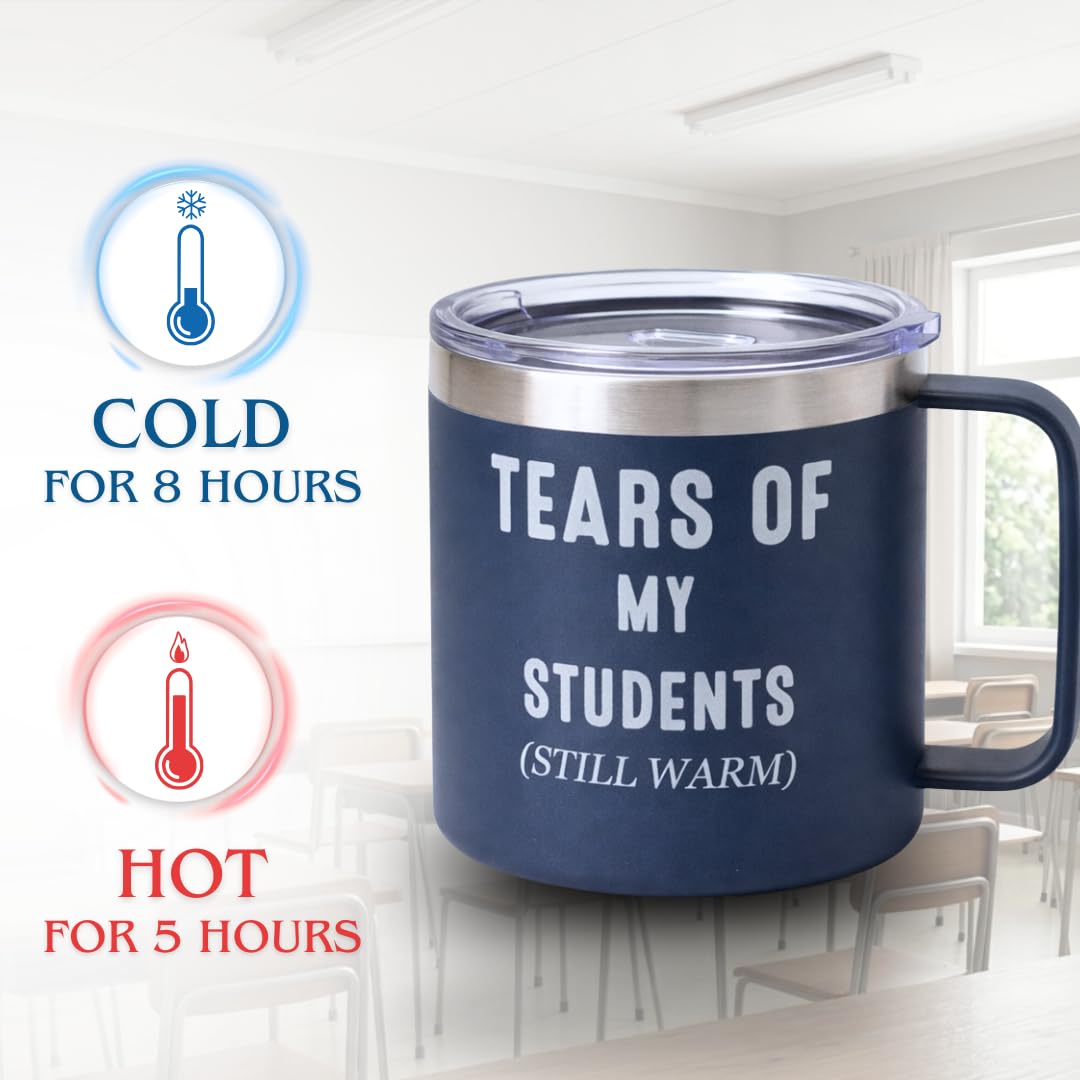 Teacher Appreciation Gifts for Men, Funny Male Teacher Appreciation Gifts, 14oz Coffee Mug Tumbler with Handle, Cool Teacher Gifts for Men for Teacher Appreciation Week Birthday Christmas