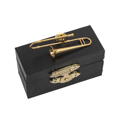 Miniature Musical Instrument Fashion Lapel Pin Mini Musical Instrument Brooch Model with Red Velvet Lined Instrument Case Christmas Birthday Gifts Decoration and Ornament for Men and Women