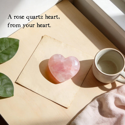 Gift for Girlfriend – My Rock Rose Quartz Heart Pocket Hug, Natural Crystal Love Stone Keepsake with Message Card & Gift Box, Love Gift from Boyfriend