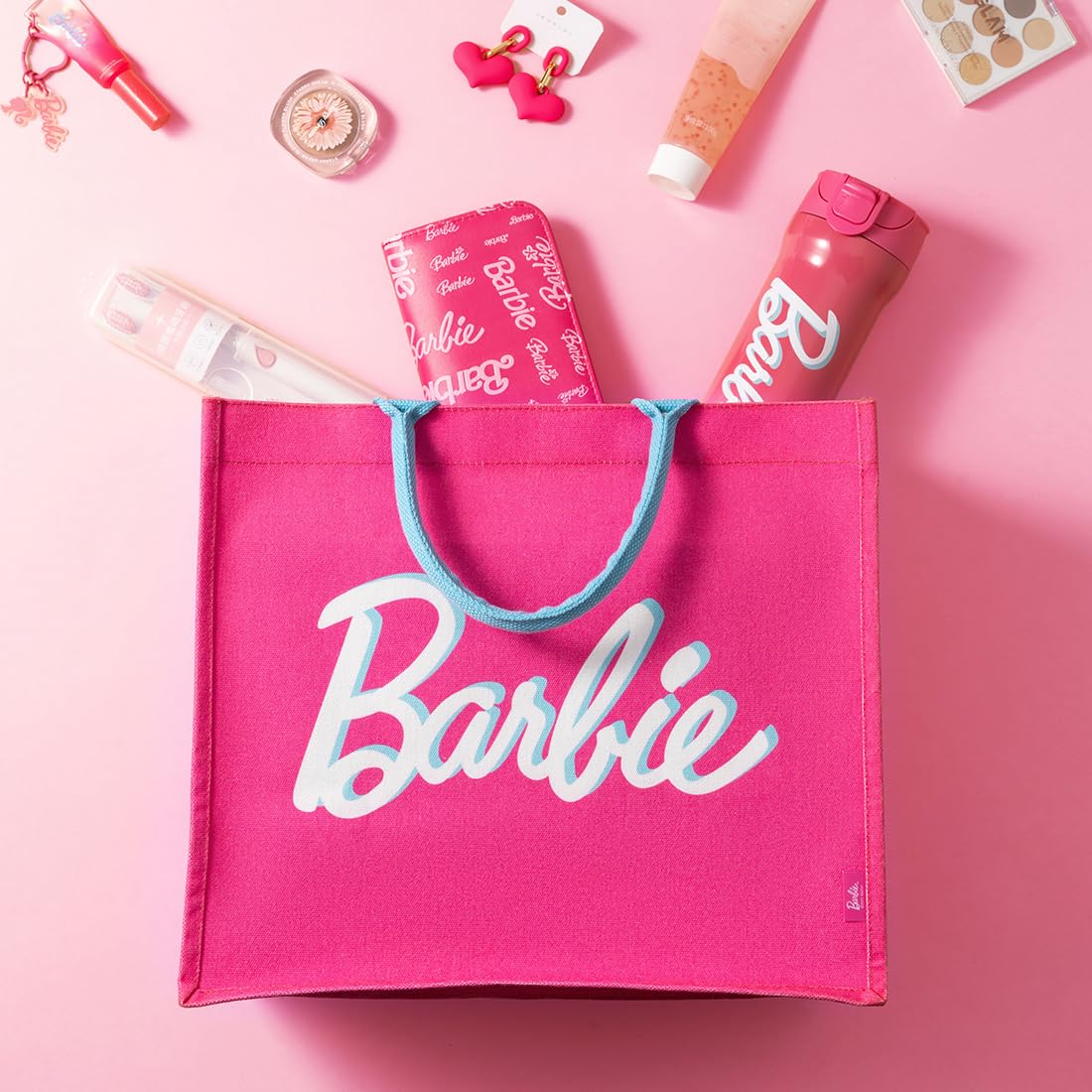 MINISO Barbie Tote Bag, Large Canvas Tote bag for Women, Fashion Shopping Work handbags, Personalized Present for Birthday, Beach, Holiday, Wedding, Birthday Gifts for Mom, Sister, Teacher, Friend
