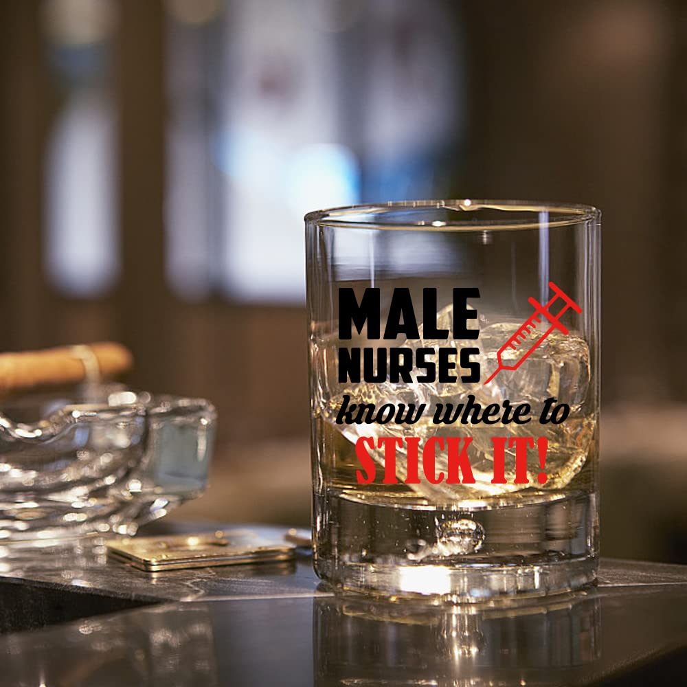 AGMDESIGN Male Nurse Whiskey Glass Gift box - Healthcare Worker Retirement Present - Funny Nurses Day Appreciation Gifts for Women Men Nurse Doctor Healthcare Worker Medical Professional