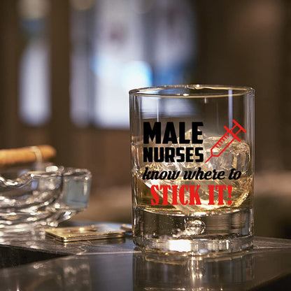 AGMDESIGN Male Nurse Whiskey Glass Gift box - Healthcare Worker Retirement Present - Funny Nurses Day Appreciation Gifts for Women Men Nurse Doctor Healthcare Worker Medical Professional
