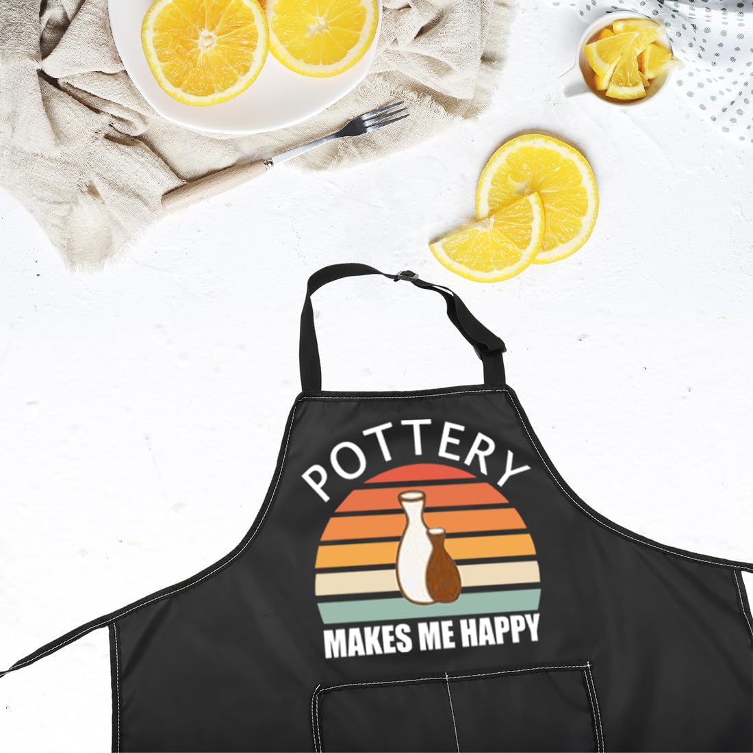 VAMSII Pottery Apron With Pockets - Pottery Lover Gifts - Clay Apron for Potters