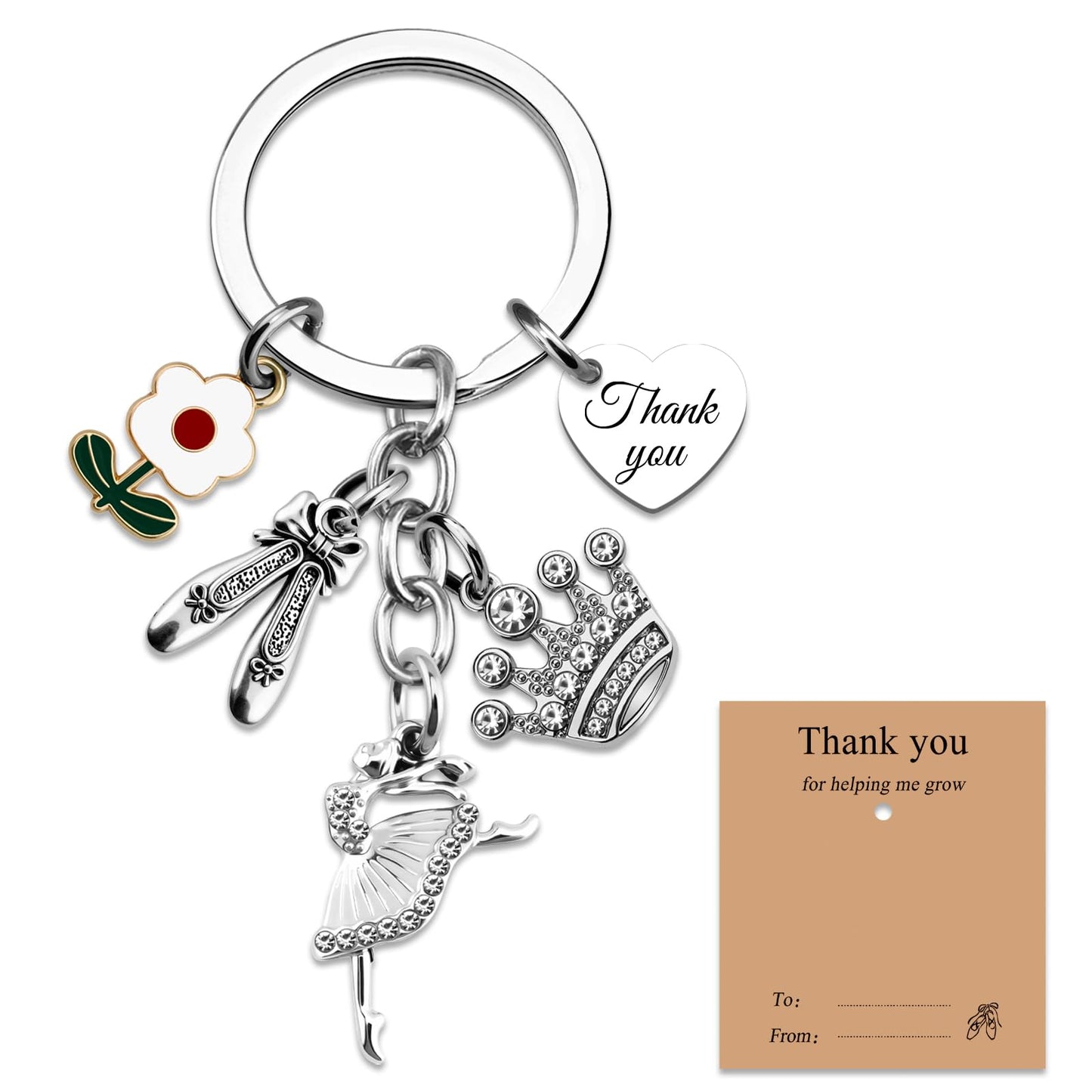 Dance Teacher Appreciation Gifts Dance Teacher Gifts For Women Men From Student Thank You For Helping Me Grow Keychain Dances Keychain Thank You Gift Ballet Dancer Gift For Instructor