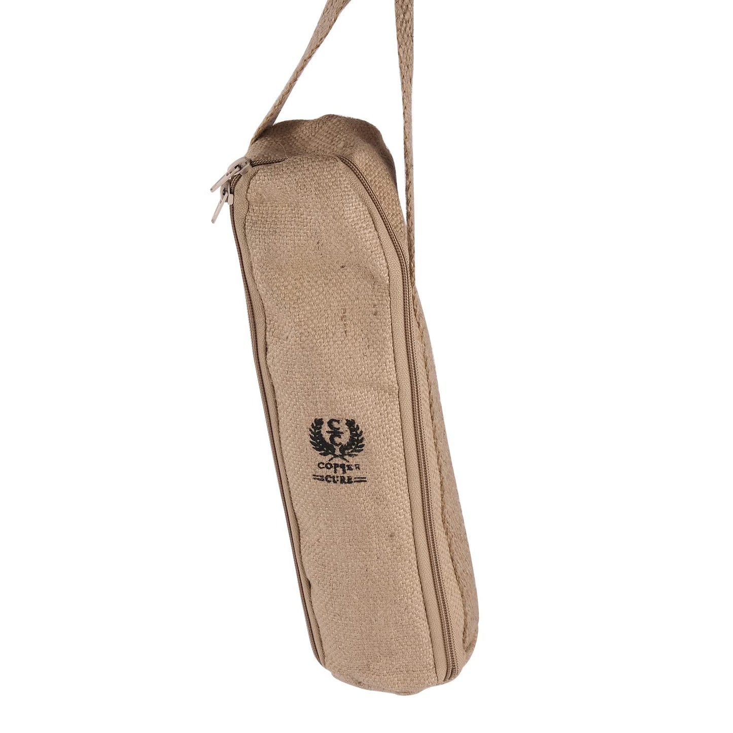Pure Copper Water Bottle 34 Ounce with Jute Carry Bag – Hammered Leakproof Ayurvedic Copper Vessel for Drinking Water - Reusable Bottle for Home, Office, Gym, Travel & Gifting