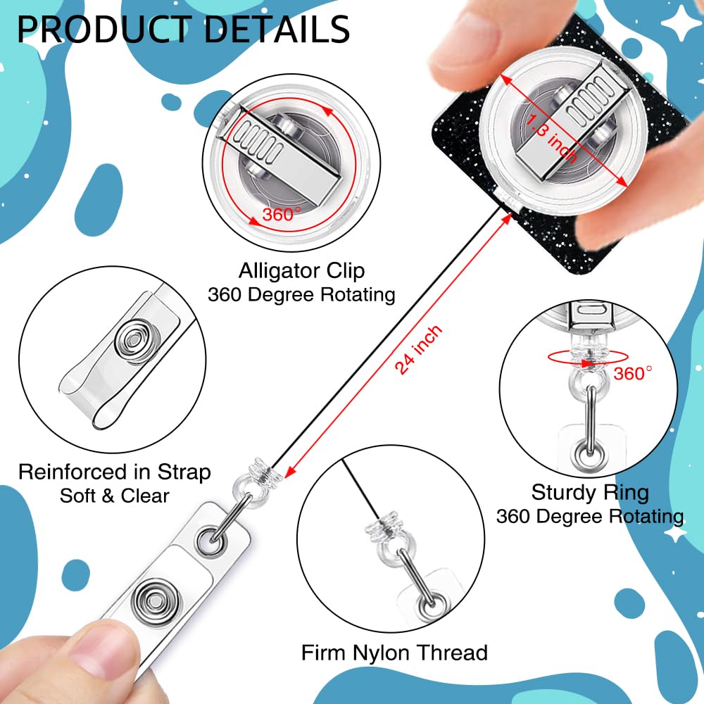 I Love People Under General Anesthesia Funny Retractable Badge Reel with Clip, Glitter Badge Holder for Anesthesia Tech Surgical Tech First Responder, Anesthesiology Gift for Nurse Anesthetist