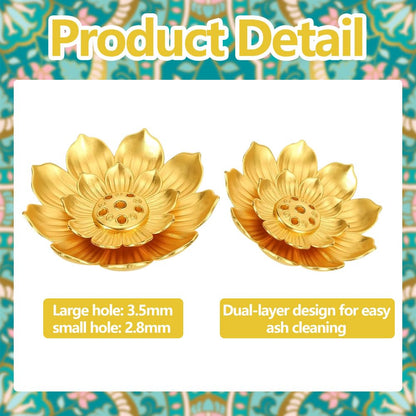 30 Pcs Diwali Gifts Bulk, Lotus Incense Holder, Indian Return Gifts for Pooja Bulk, Gold Lotus Incense Sticks Holder
